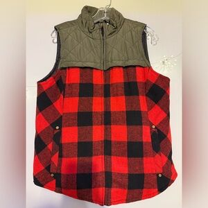 Maurices Quilted & Plaid Vest